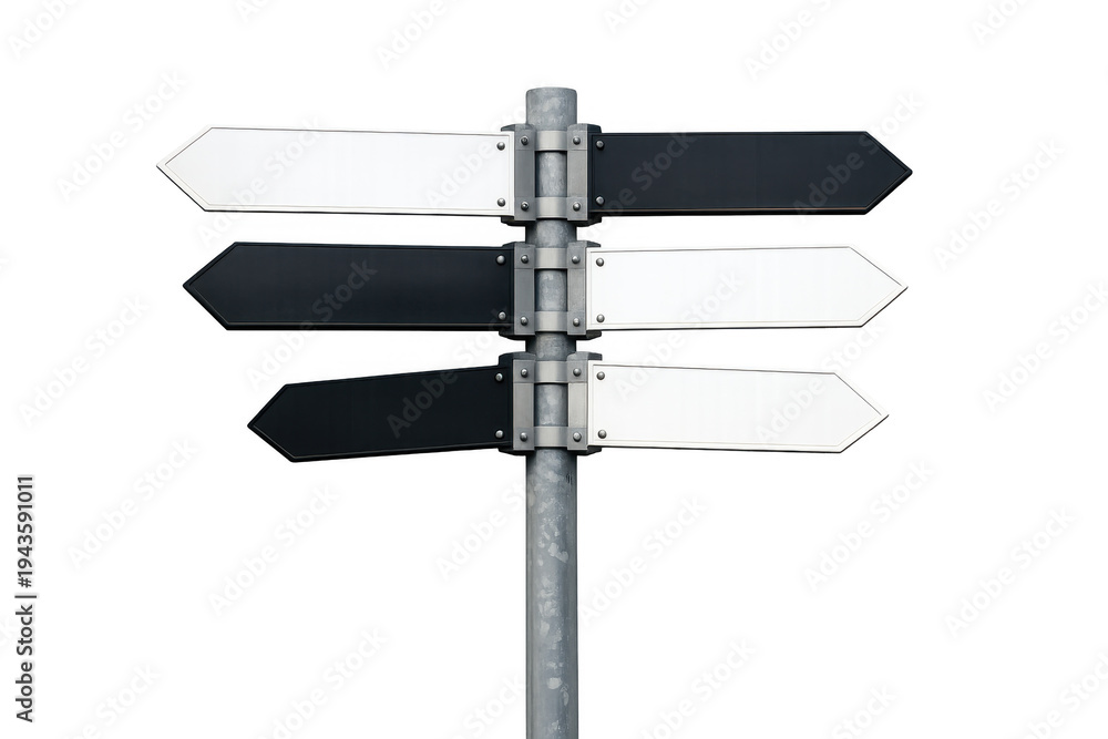 Obraz premium Blank multi directional road signs pointing choices