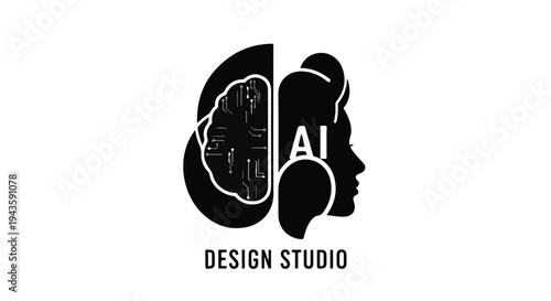 Human mind merging with artificial intelligence, symbolizing innovation and future technology