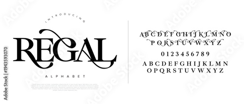 Regal elegant serif swash font for luxury wedding branding classic logo design and sophisticated fashion headers