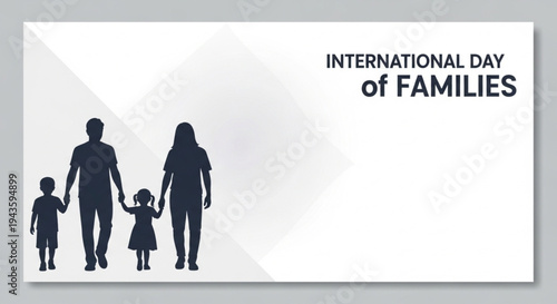 Minimal Family Silhouette Illustration for International Day of Families Awareness Campaign