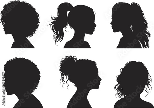 WebSet of black pine tree silhouettes, coniferous forest evergreen spruce fir cedar icons, minimalist nature elements for winter landscape, flat vector illustration