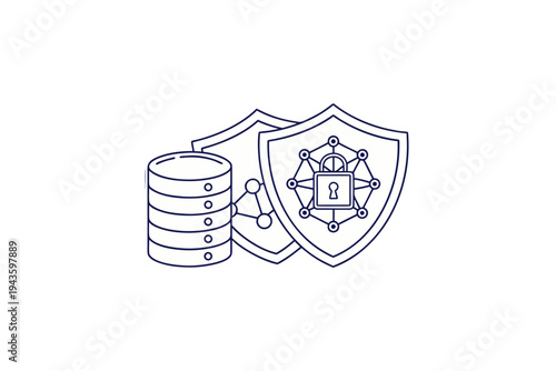 secure database shield and lock icon