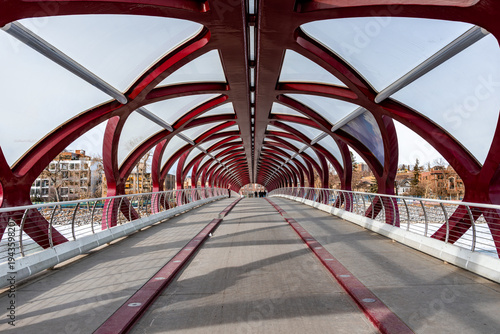 View from inside a river bridge