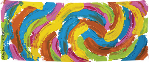 Colorful abstract paint swirl background, vibrant acrylic brush strokes texture, modern artistic wave pattern for creative design, wallpaper, canvas artwork