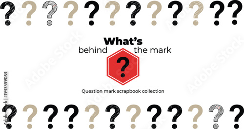 Question mark symbol collection, mystery and curiosity concept with grunge typography styles, inquiry icons set for quiz, brainstorming, education design