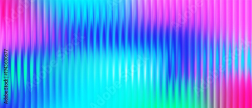 Vibrant gradient glass background. Neon ribbed template, fractal vertical glass effect. Retro aesthetic design