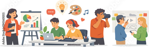 Creative Teamwork Collaboration Landscape art Collection.