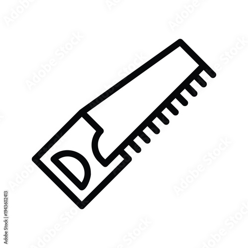 Saw Tool for Cutting Various Materials. Single Line Icon.