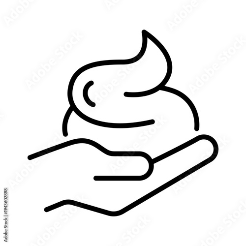 Foam cream and soap bubbles on hand line icon set, label, badge, logo, symbol, sign, black, flat vector, isolated illustration. Washing hands to keep clean icon set. Wash hands health care icons.