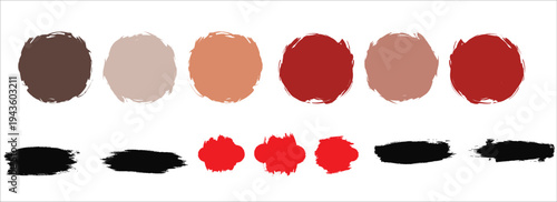Color palette with various shades of red brown and black