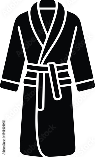 bathrobe silhouette spa hotel dressing gown vector illustration