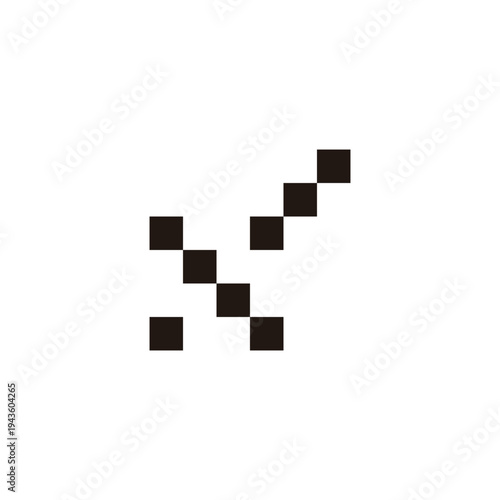 Letter X two stairs, squares geometric symbol simple logo vector
