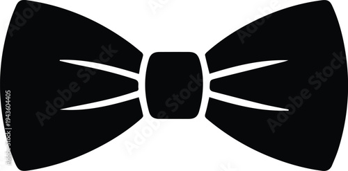 Minimalist black bow tie silhouette vector icon