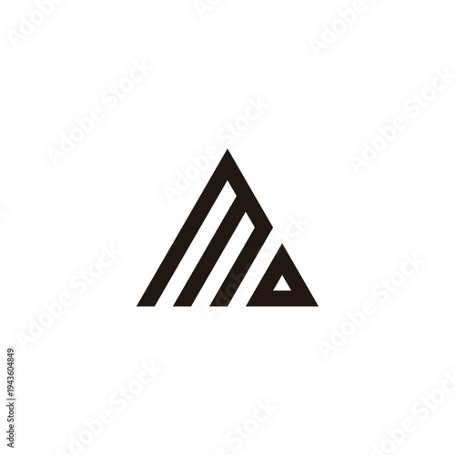 Letter MD triangle, building geometric symbol simple logo vector