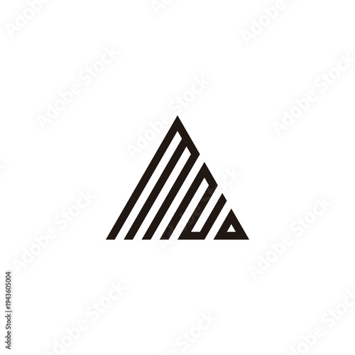 Letter m, N and D triangle, building geometric symbol simple logo vector