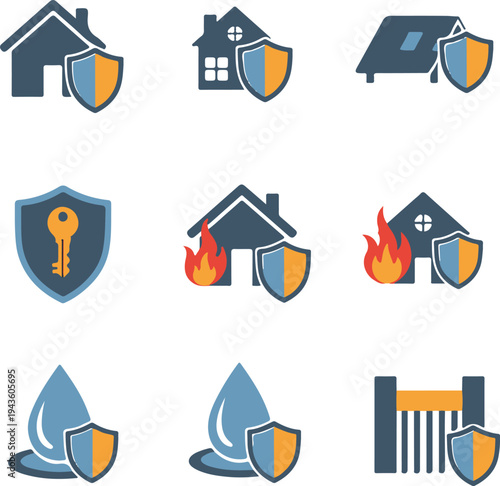 Home security and protection icons