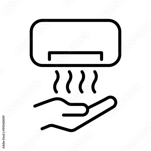 Hand dryer icon set, label, badge, logo, symbol, sign, black, line, flat vector, isolated illustration. Hygiene in public restrooms and facilities with convenient modern technology symbol. Wind icons.