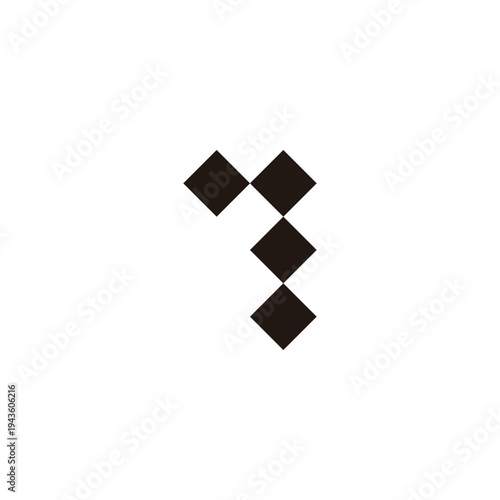 Number 1 four squares geometric symbol simple logo vector