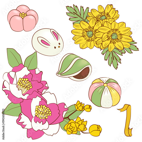 季節の花とスイーツ（1月）