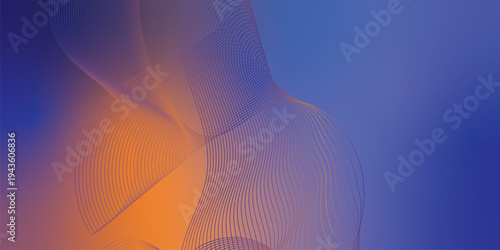 Abstract navy and yellow luminous waves sweeping across a dark atmospheric background with scattered sparkling micro particles, modern digital technology theme, vector style.