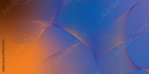 Abstract navy and yellow luminous waves sweeping across a dark atmospheric background with scattered sparkling micro particles, modern digital technology theme, vector style.