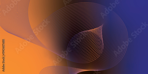 Abstract navy and yellow luminous waves sweeping across a dark atmospheric background with scattered sparkling micro particles, modern digital technology theme, vector style.