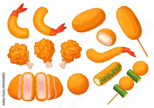 Discover the Irresistible Crunch of Japanese Deep-Fried Comfort Classics: A Mouthwatering Visual Guide to Perfectly Golden Tonkatsu, Crispy Ebi Furai, Savory Karaage, and More Tasty Bite-Sized Treats