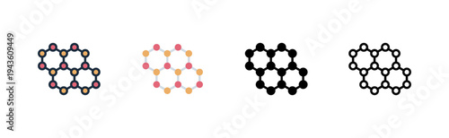 nano material icon. outline glyph flat filled line style