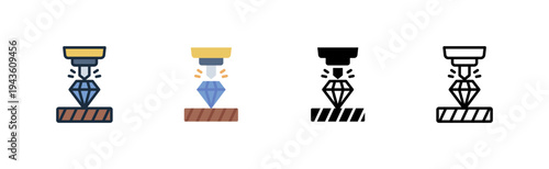 hardness icon. outline glyph flat filled line style