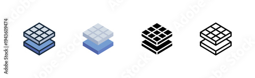 composite material icon. outline glyph flat filled line style