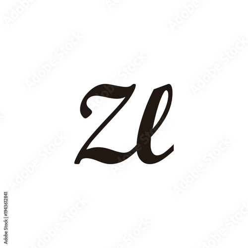 Letter ZL connect symbol simple logo vector