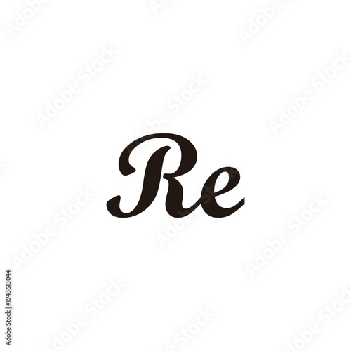 Letter Re connect geometric symbol simple logo vector