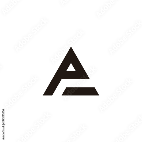 Letter pe ep p e triangle geometric symbol simple logo vector