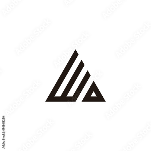 Letter WD triangle, building geometric symbol simple logo vector