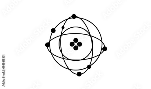 Atomic particle model vector icon science atom structure symbol