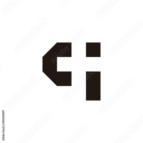 Letter q plus, square geometric symbol simple logo vector
