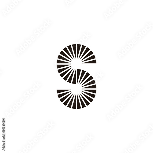 Letter s shine, geometric symbol simple logo vector