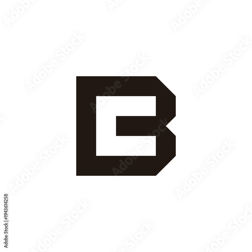 Letter CB BC C B square geometric symbol simple logo vector