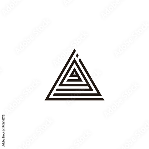 Letter L, j, g and g, triangle line geometric symbol simple logo vector