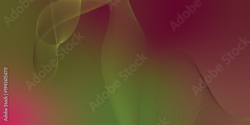 Abstract Olive and LightCoral light trails flowing gracefully over a deep dark space with glittering particle dust, advanced digital technology theme, vector illustration.
