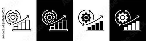 progress white icon set design