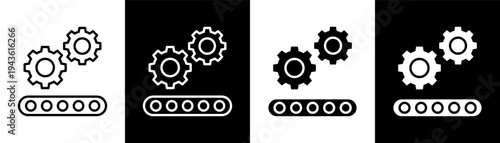 machine white icon set design