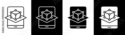 Augmented Reality white icon set design