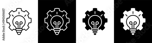 innovation white icon set design
