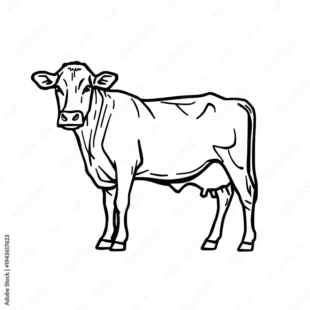 Obraz premium black and white cow