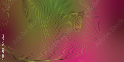 Abstract Olive and LightCoral light trails flowing gracefully over a deep dark space with glittering particle dust, advanced digital technology theme, vector illustration.