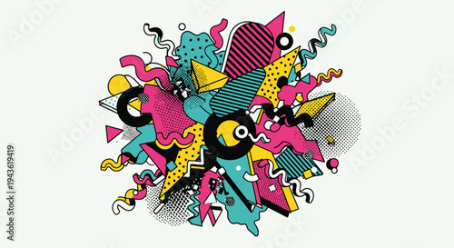 Colorful abstract shapes and patterns.