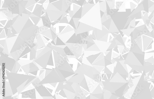 Abstract geometric background featuring a complex mosaic white and light grey triangles Sharp polygonal shapes create a modern minimalist textured surface