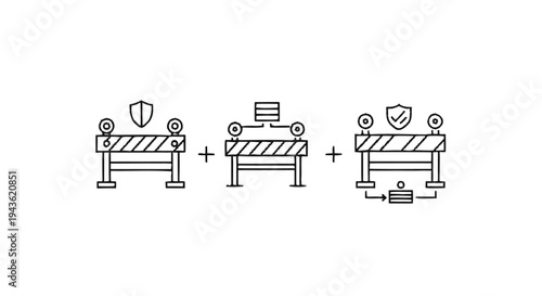 Security Barrier Icons Representing Data Protection and Safety.