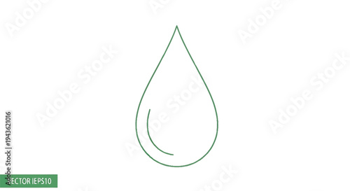 Simple Line Art Droplet Icon Representing Water Purity.
